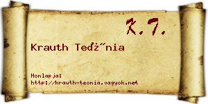 Krauth Teónia névjegykártya
